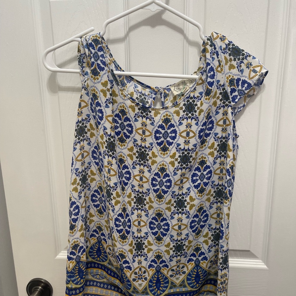 Pink Rose Multicolor Patterned Blouse - Picture 6 of 10